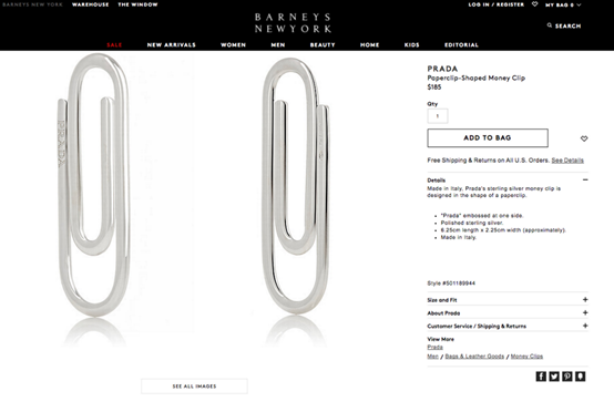 亚马逊上不到2美分的回形针,Prada一个卖185美元