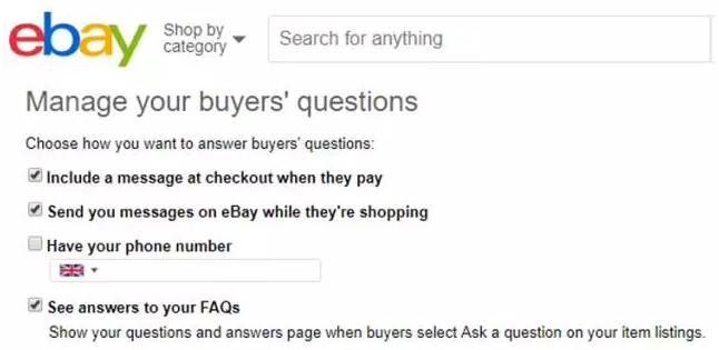 eBay卖家可用新方式向买家提供电话号码