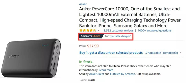 关于Amazon's Choice标识，你该知道的那些事