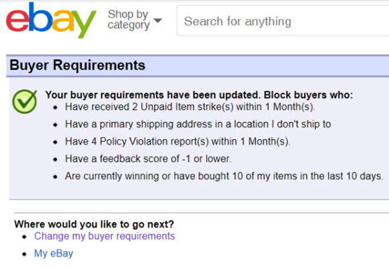 eBay取消屏蔽没有PayPal账号买家的功能