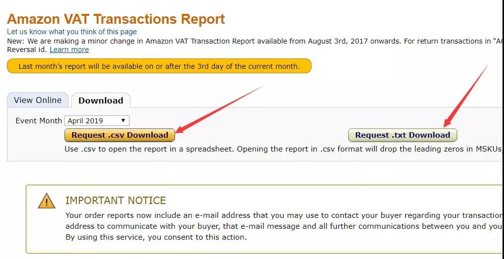 如何下载亚马逊VAT Transaction Report？
